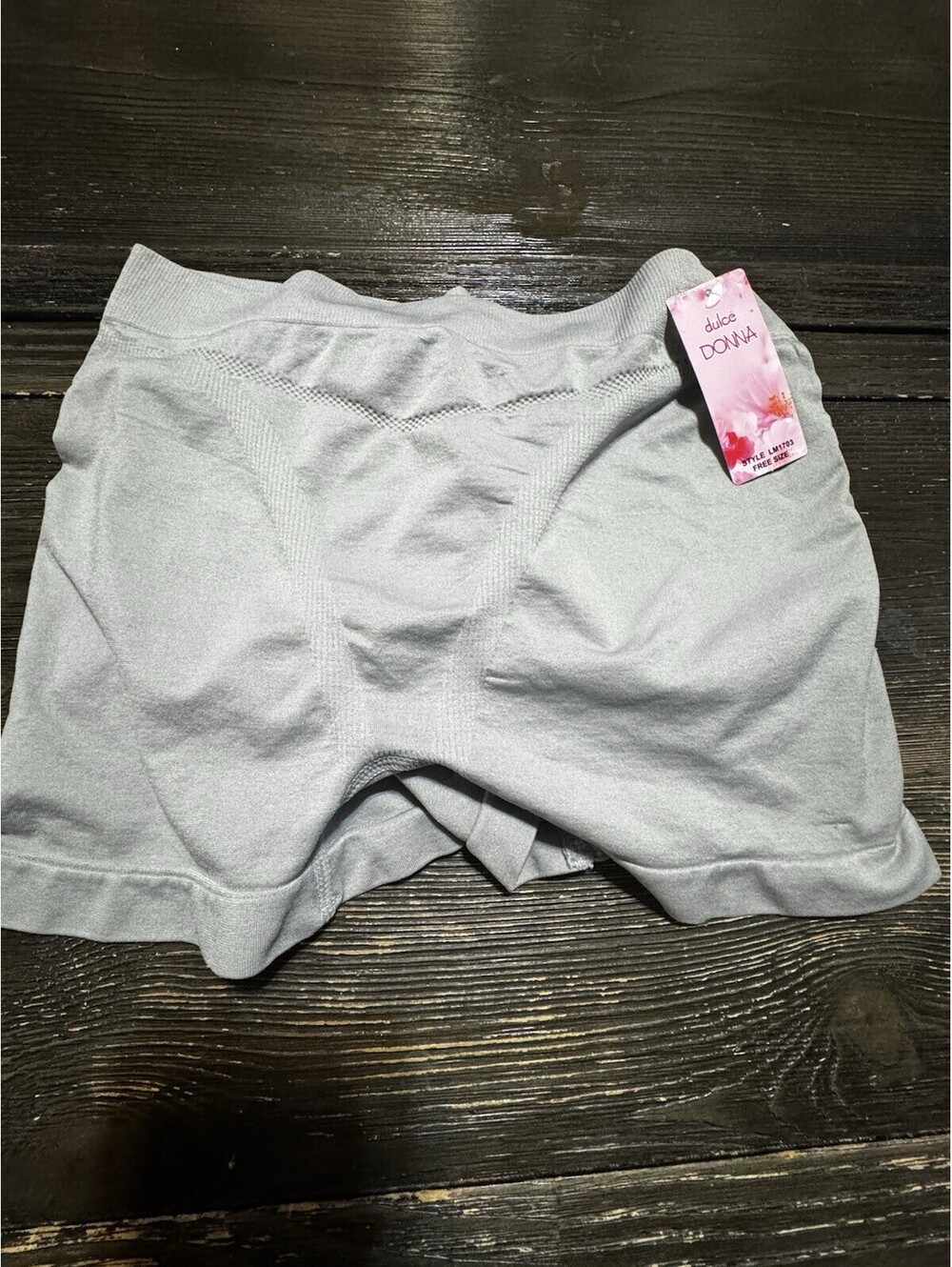 Dolce Donna Butt Lifter Padded Boyfriend Gray One Size Removable Pads Shapewear